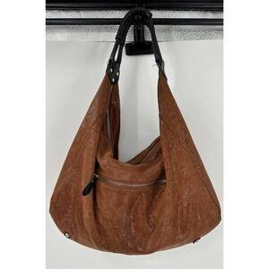 Lola Bernard Modena Rust Croc‎ Embossed Leather Purse Shoulder Bag Handbag